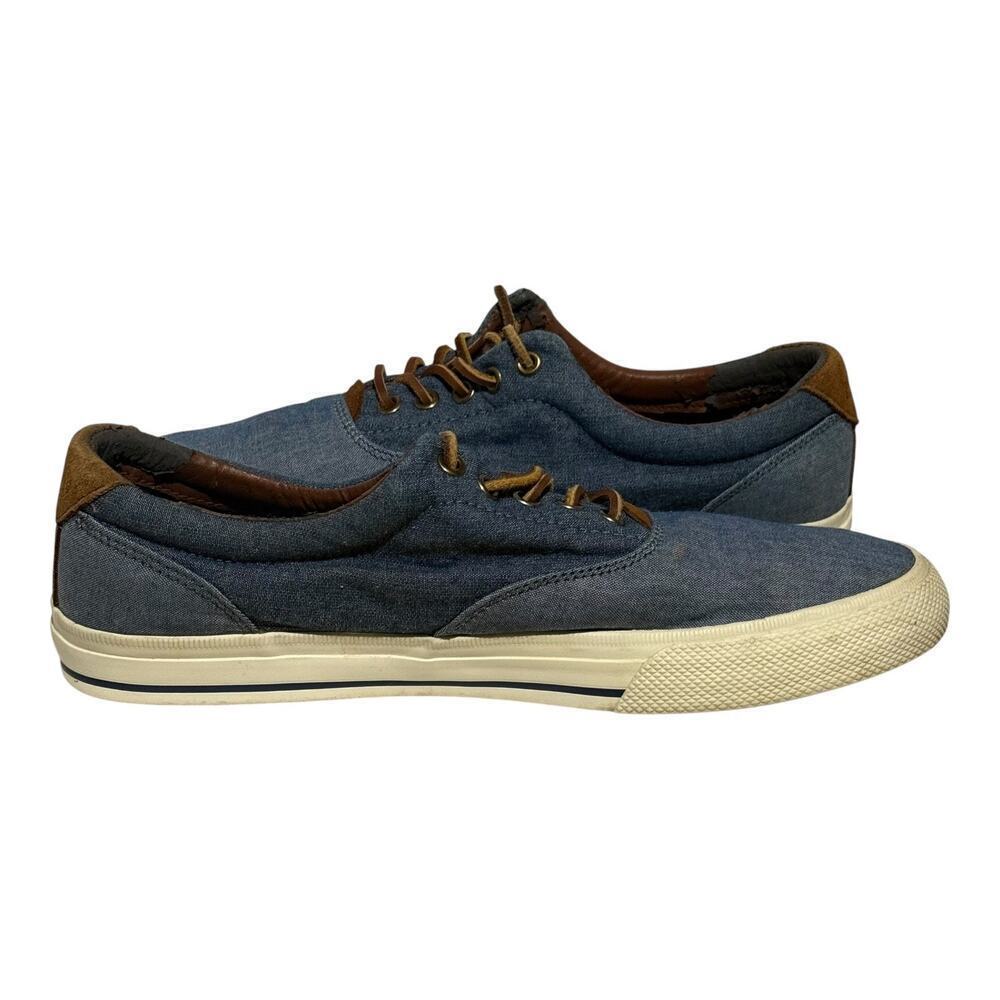 Polo Ralph Lauren Vaughn Chambray Blue Canvas Sneakers Men's Size 11D Low Top - Picture 8 of 9